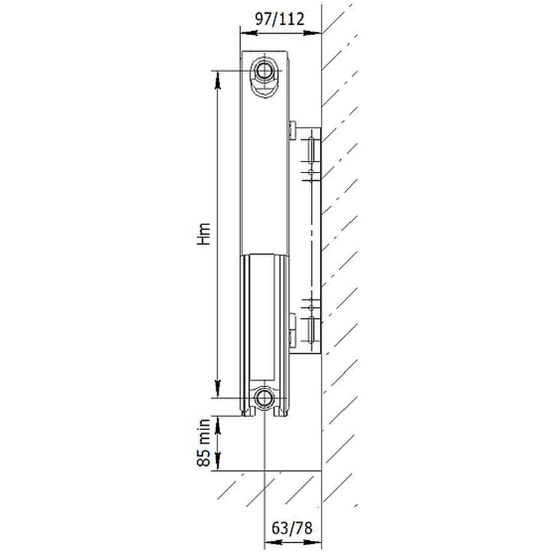 Радиатор стальной панельный AXIS 21 500 x 1400 Ventil (M30х1.5) Лев/Прав