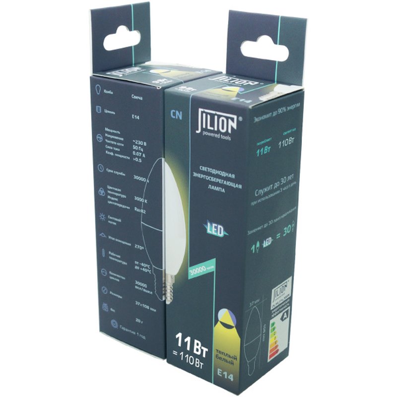 Лампа светодиодная CN_11W_E14_3000K Свеча 11Вт E14 3000K Jilion 9505053