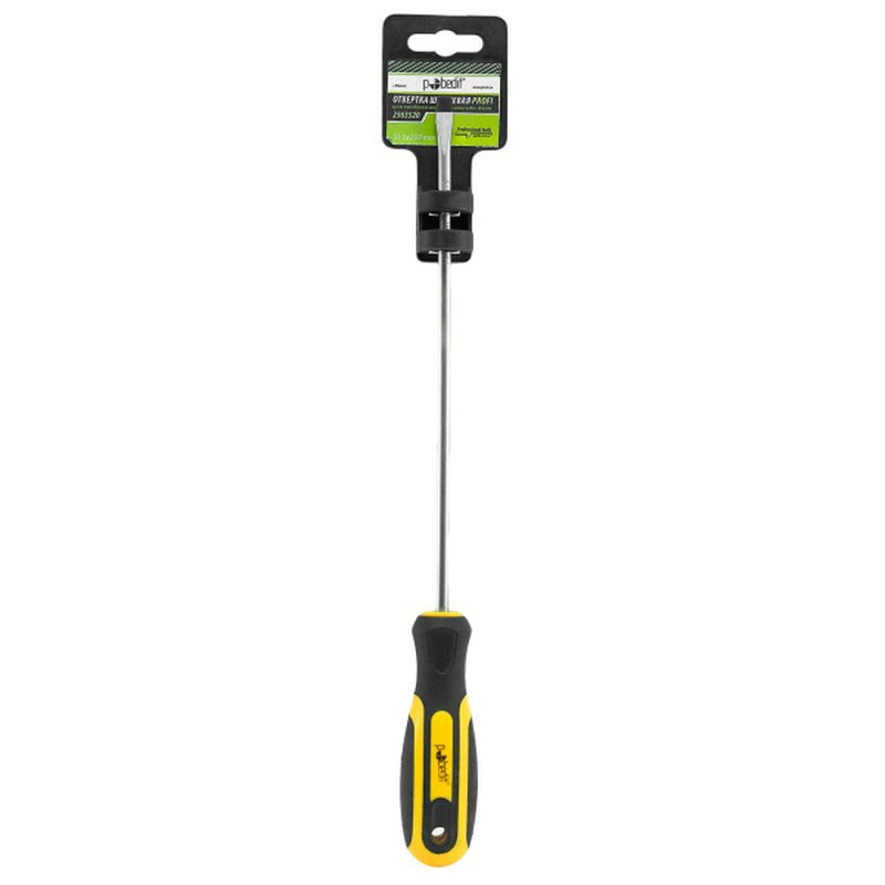 Отвертка шлицевая Profi, Cr-V, SL 5 × 200 мм. Pobedit 2563520