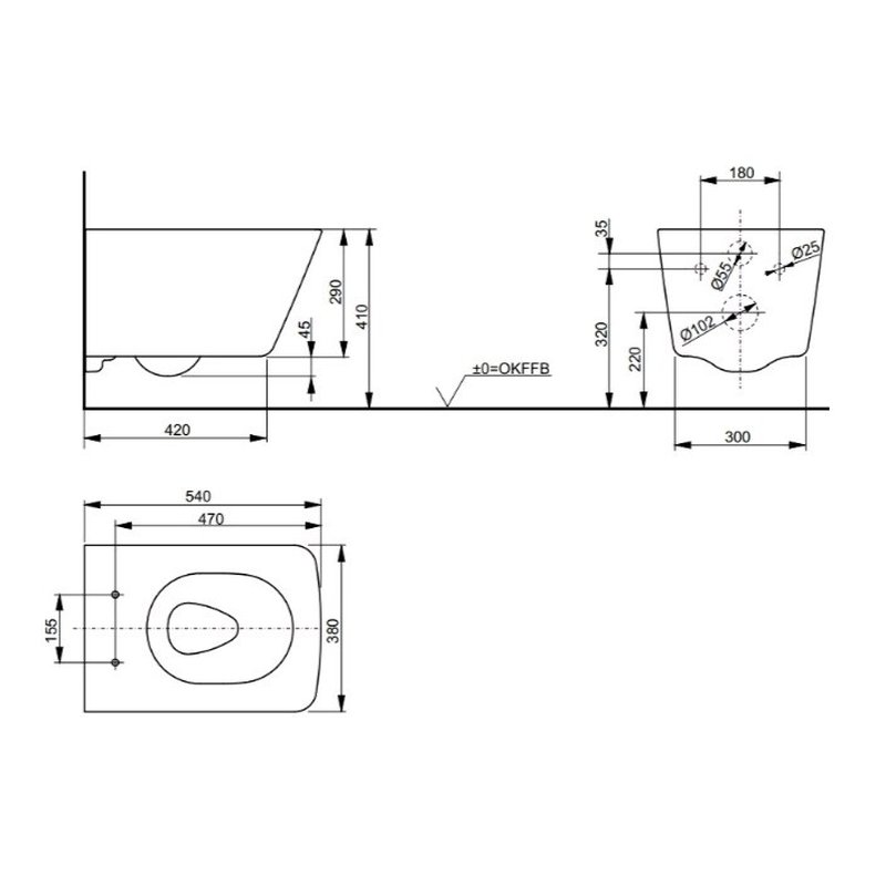Унитаз, TOTO, SP, подвесной, шгв 380*540*335, CEFIONTECT, цвет-белый