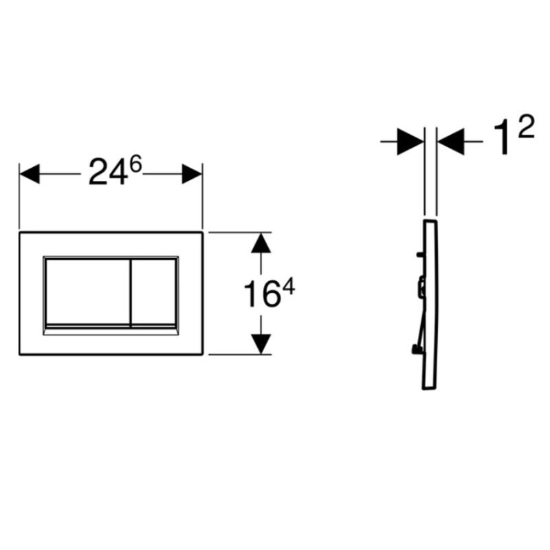 Клавиша смыва, Geberit, Sigma30, для унитаза, шгв 246*12*164, цвет-белый матовый/хром глянцевый/белый матовый