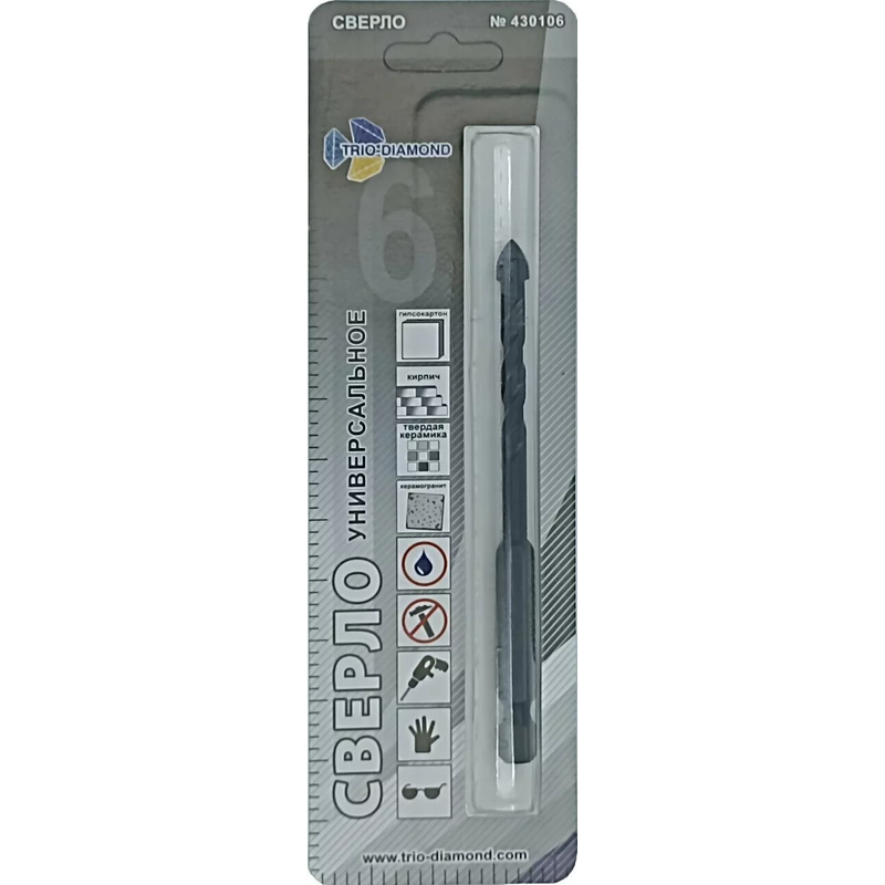 Сверло универсальное 6мм Trio-Diamond 430106
