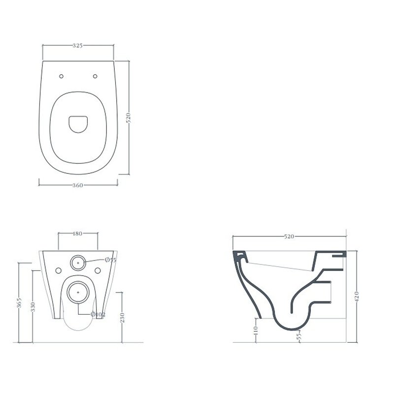 Унитаз, Artceram, Ten, подвесной, шгв 360*520*310, цвет-белый