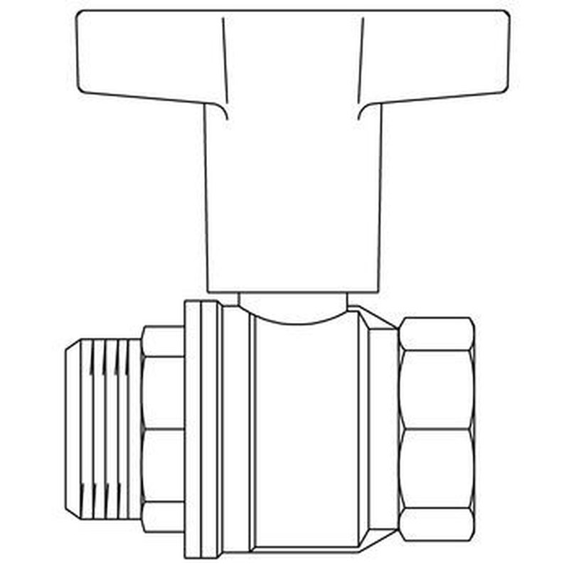 Кран шаровой, Optibal, DN-15, 1/2", НВ, PN, бар-16, ручка-пластмассовая, удлинённая антрацит, никелированный