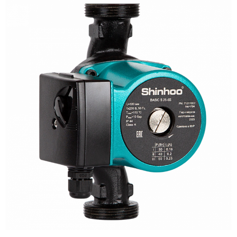 Насос циркуляционный, BASIC S 25-6S 130 1x230V Shinhoo 71211007