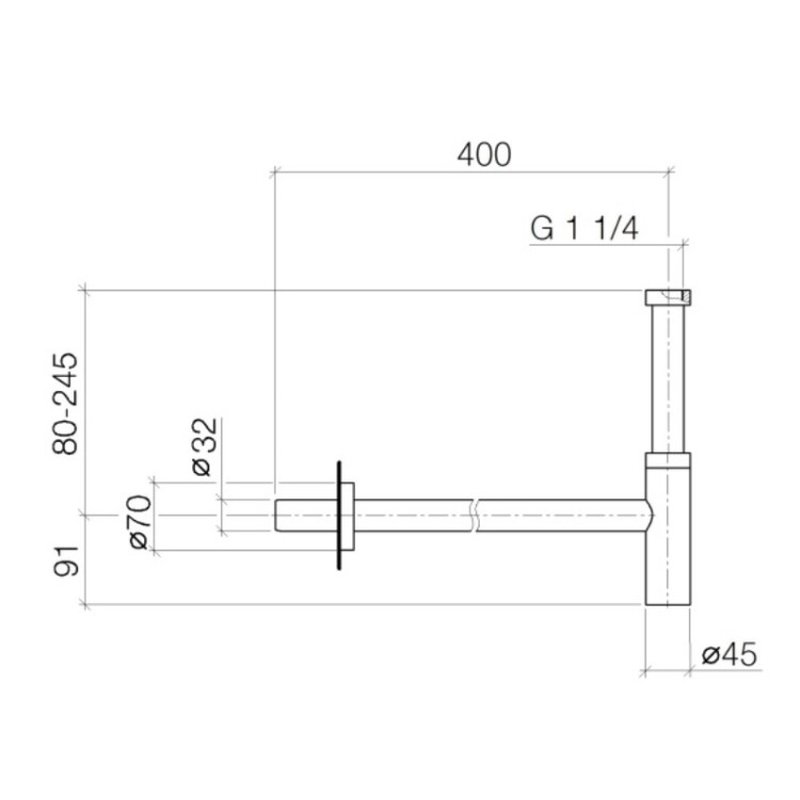 Сифон, Dornbracht, Series specific, бутылочный, 1 1/4", цвет-черный матовый