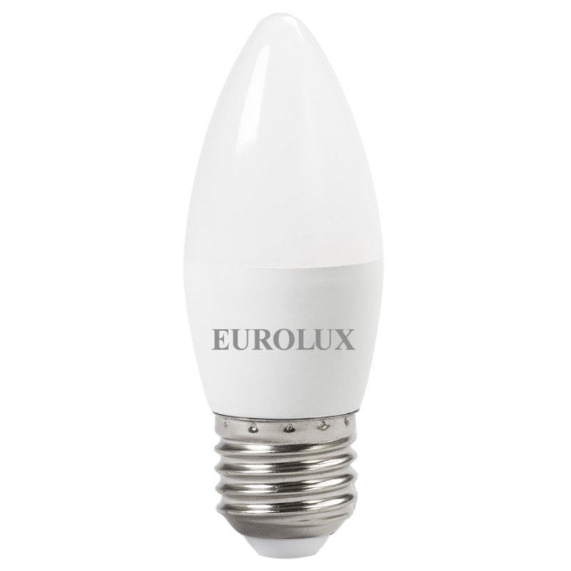 Лампа светодиодная EUROLUX LL-E-C37-6W-230-4K-E27 76/2/10