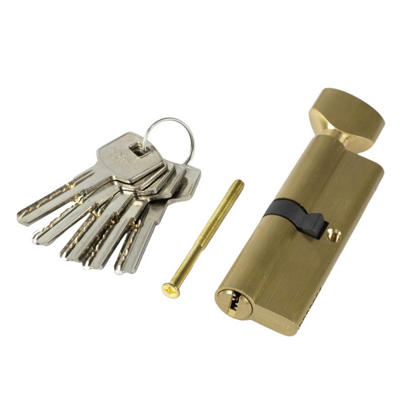 Цилиндр. механизм, ключ-защелка,цвет:золото,90 мм Pobedit Pobedit 8126090