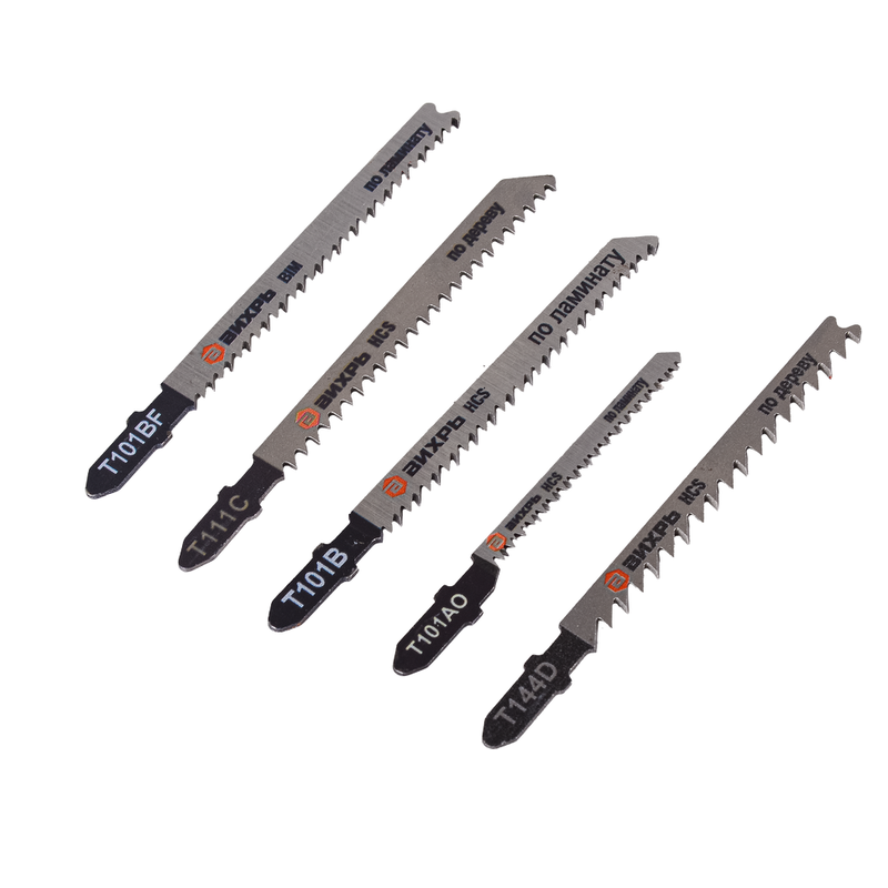 Набор пилок для лобзика по дереву 5шт Вихрь 73/10/5/16