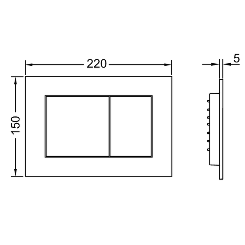 Клавиша смыва, TECE, TECEnow, для унитаза, шгв 220*5*150, цвет-чёрный