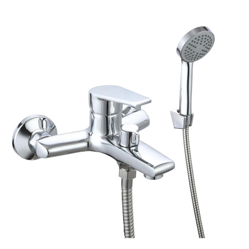 Смеситель для ванны с душем РМС SL132-009E с коротким изливом Хром