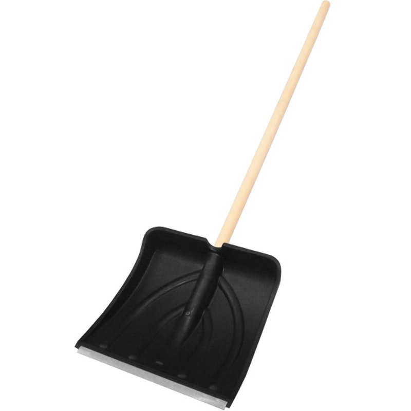 Лопата пластик с ал нак. 380х365 дер. чер. "СНЕЖОК" Политех Инструмент Инструмент 8025406