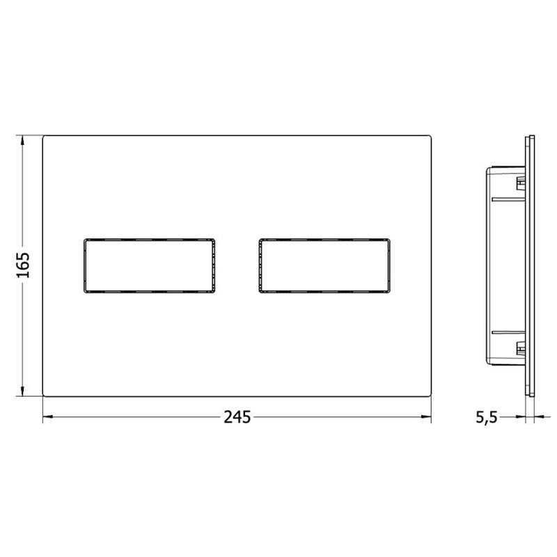 Клавиша смыва, Artceram Inox 711 для унитаза шгв 245*5,5*165 цвет-черный матовый 711000BM