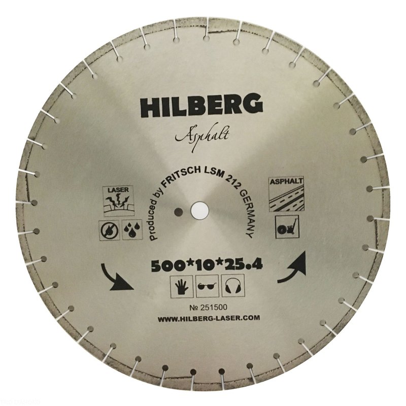 Диск алмазный отрезной 500*25,4*12 Hilberg Hard Materials Лазер асфальт Hilberg HM311