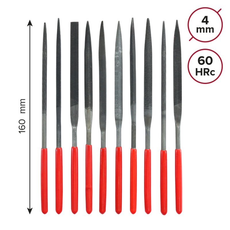 Набор надфилей металлич. 160 мм * ø 4 мм, 10 штук Политех Инструмент Инструмент 2640068