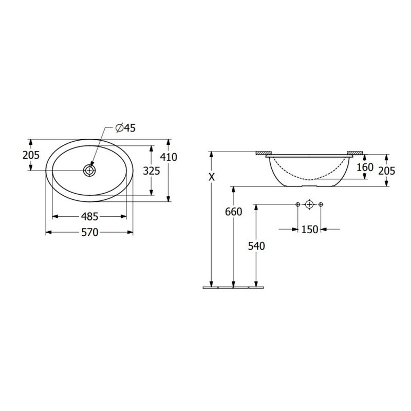 Раковина, Villeroy&Boch Loop&Friends шгв 485*325*215 отверстия для смесителя-отсутствуют CeramicPlus цвет-альпийский белый Villeroy&Boch 4A5400R1