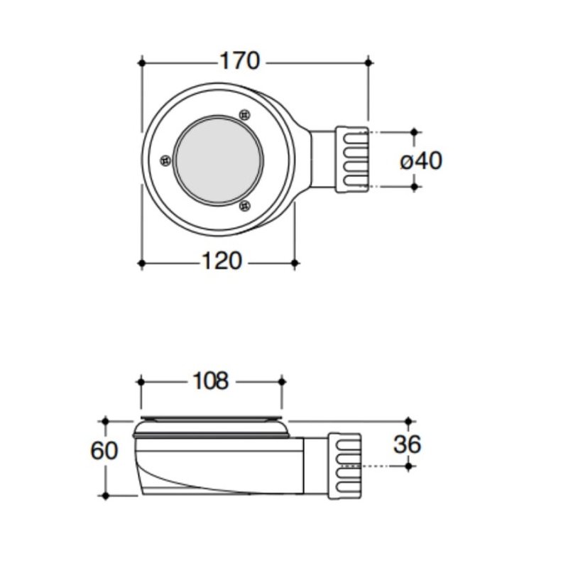 Сифон, Globo, DOCCIAPIETRA, для поддона, цвет-серый