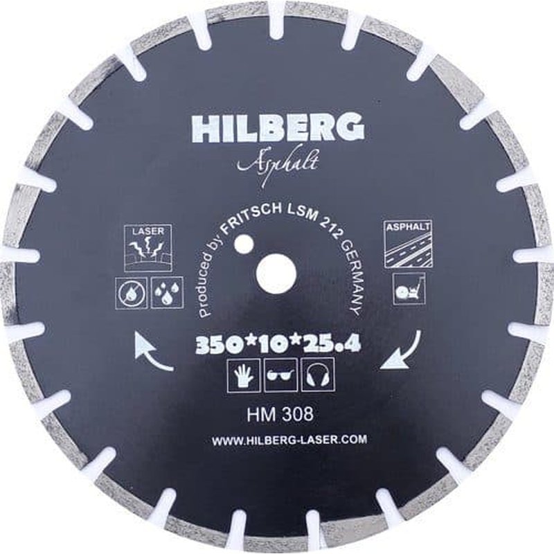 Диск алмазный отрезной 350*25,4*12 Hilberg Hard Materials Лазер асфальт Hilberg HM308
