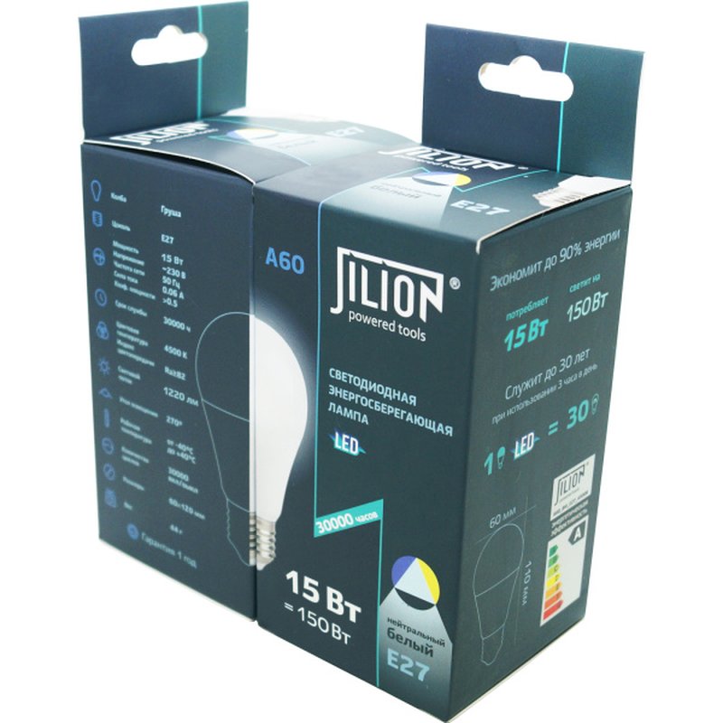 Лампа светодиодная A60_15W_E27_4500K A60 15Вт E27 4500K Jilion 9513020