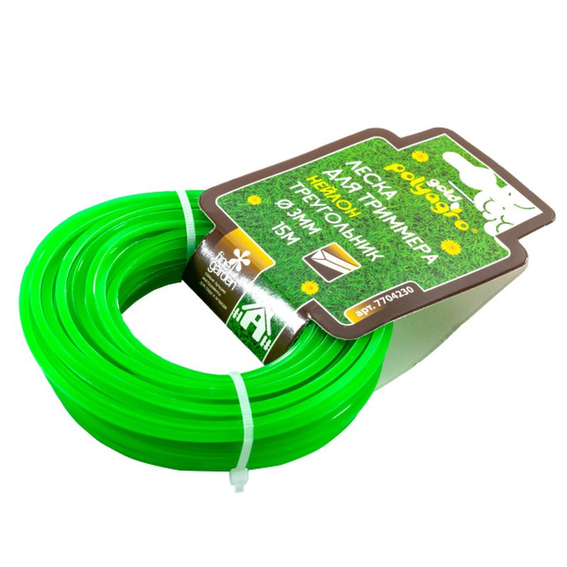 Леска для триммера Gold  "треугольник" 3,0мм*15м Polyagro 7704230