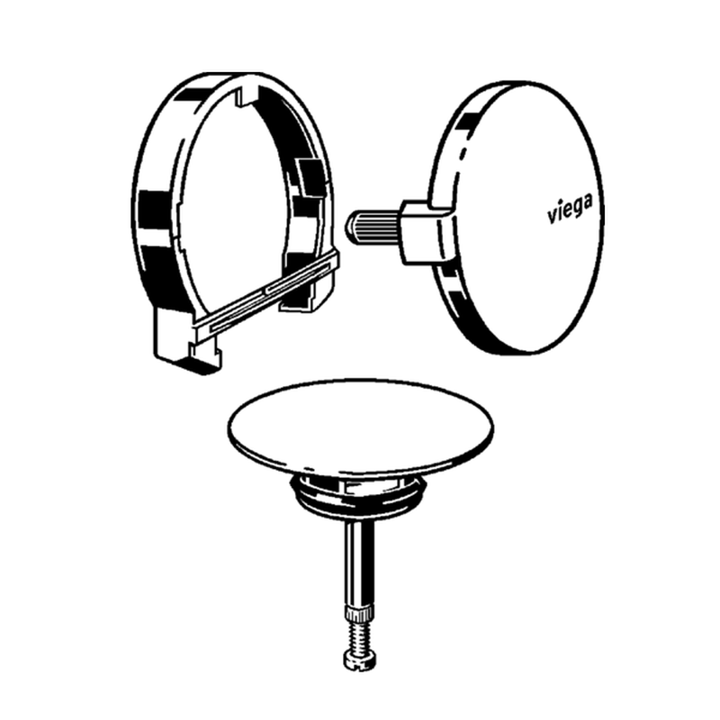 Донный клапан, Viega, V1-Сифоны д/ванн и поддон, для ванны, цвет-хром
