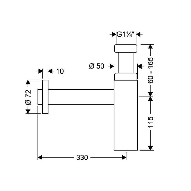 Сифон, Hansgrohe, Flowstar S, для раковины, бутылочный, 1/4", цвет-полированное золото