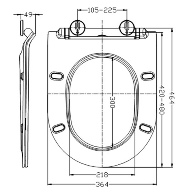 Сиденье для унитаза, Splendy, Slim, шгв 364*464*49, цвет-белый
