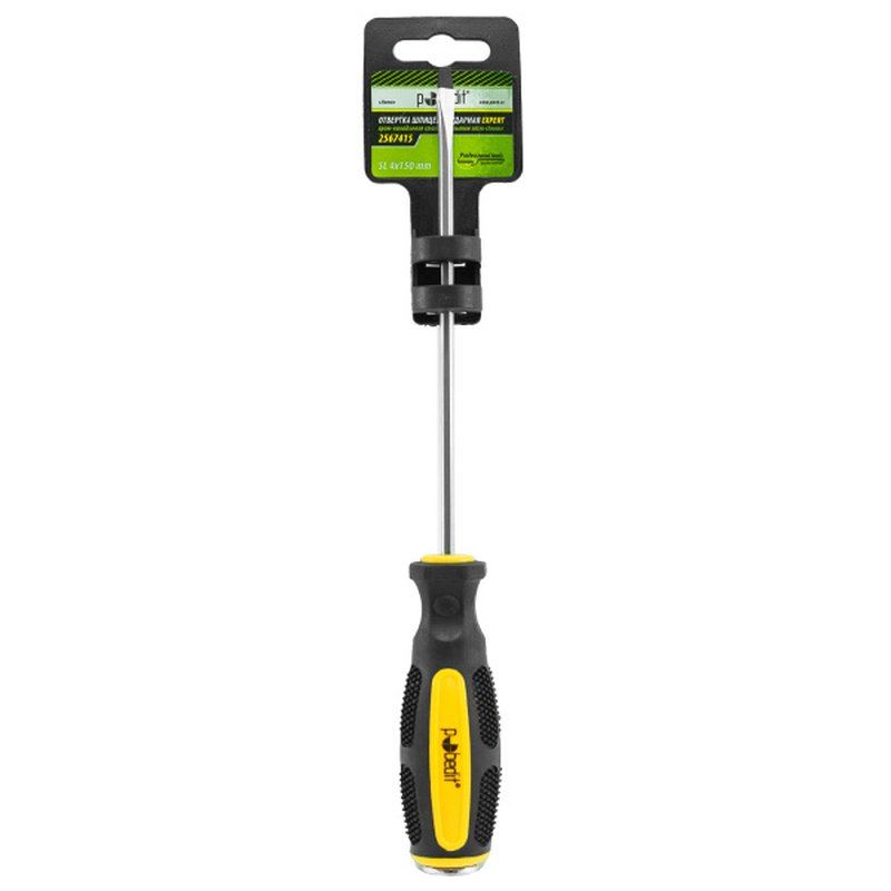 Отвертка шлиц. ударная Expert,Cr-V, SL 4 × 150 мм. Pobedit 2567415
