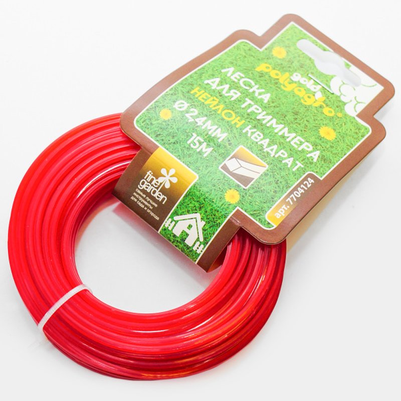 Леска для триммера Gold  "квадрат" 2,4мм*15м Polyagro 7704124