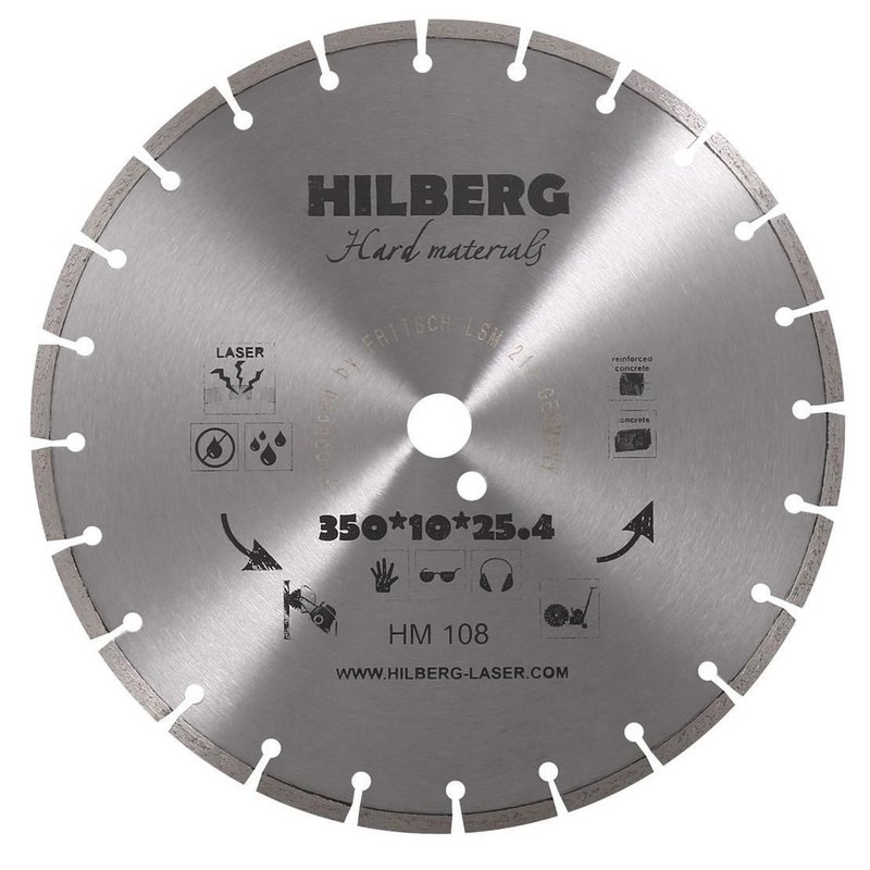 Диск алмазный отрезной 350*25,4*12 Hilberg Hard Materials Лазер Hilberg HM108