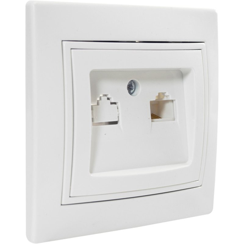 Интернет розетка RJ45 С/У. белый Jilion 9533192