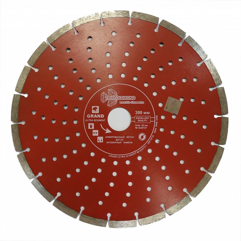 Диск алмазный отрезной 300*32 Сегментный серия Grand hot press Trio-Diamond GUS727