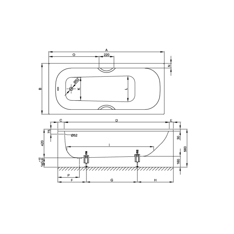 Ванна, Bette BetteForm шгв 1700*700*420 цвет-белый 2945000AD