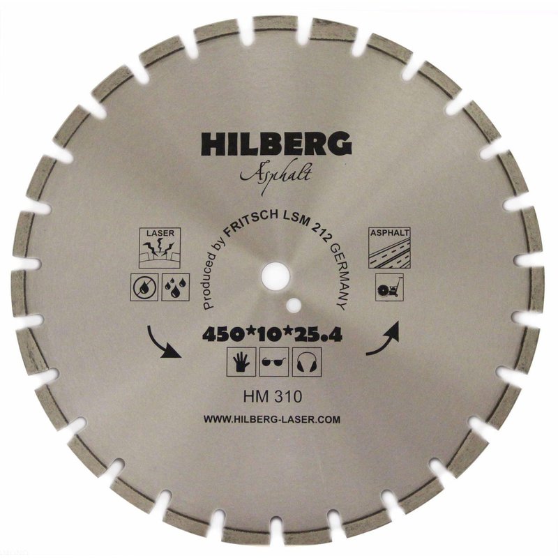 Диск алмазный отрезной 450*25,4*12 Hilberg Hard Materials Лазер асфальт Hilberg HM310