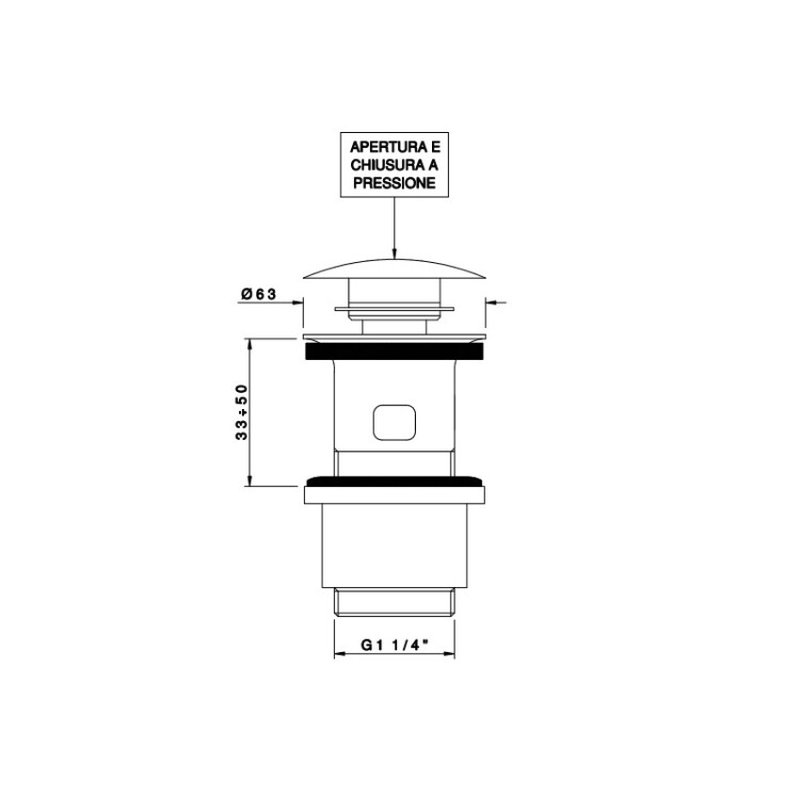 Донный клапан, Nicolazzi, Scarichi, 1 1/4, диаметр, мм-63, для раковины, цвет-Bronze Plated