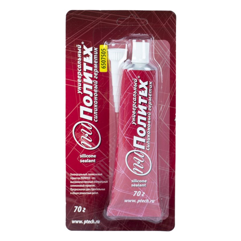 Герметик силиконовый Политех, универсальный, 70г  прозрачный, бытовой Политех Инструмент Инструмент 6507505