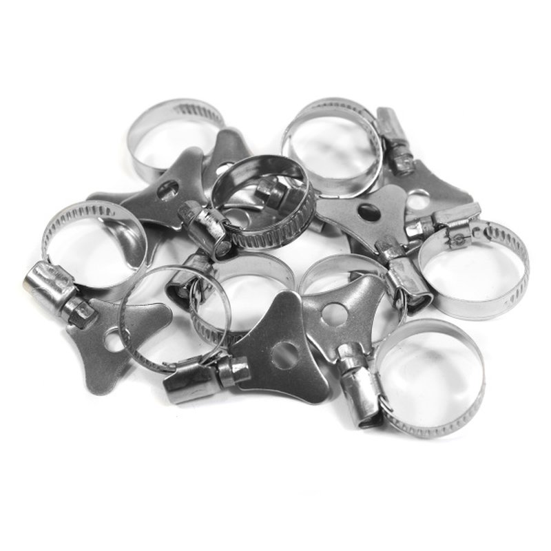 Хомуты червячные накатные с металлическим ключом, нерж. сталь, 10 шт./уп., 16-25 мм Политех Инструмент Инструмент 3205125