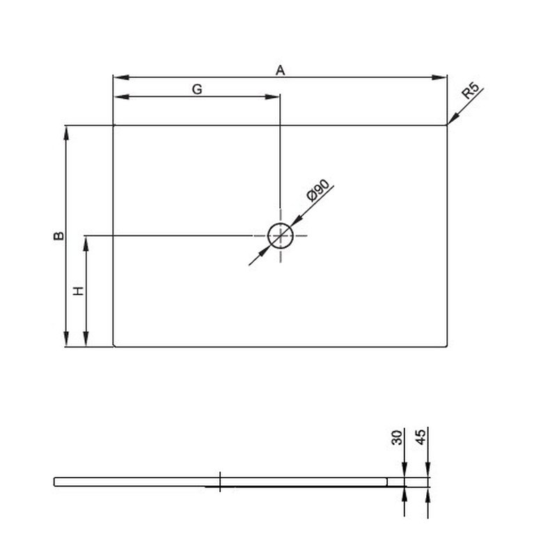 Душевой поддон, , Floor, шгв 900*900*45, с антислипом Sense, цвет-белый Bette 5931-000 AS