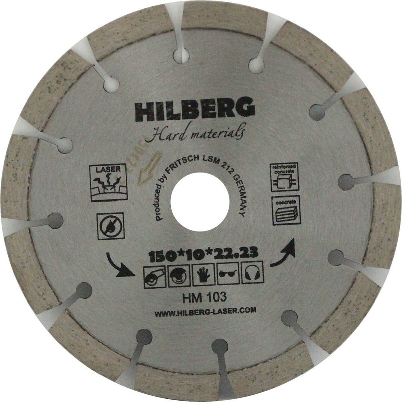 Диск алмазный отрезной 150*22,23 Hilberg Hard Materials Лазер Hilberg HM103