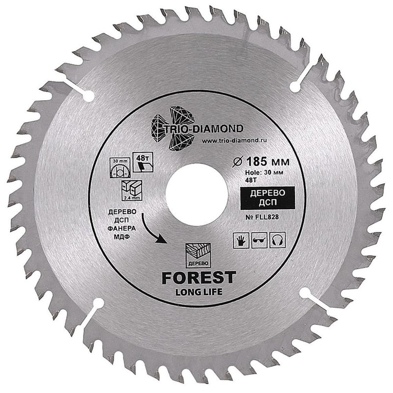 Диск пильный 185*30/20/16*48Т Trio-Diamond FLL828