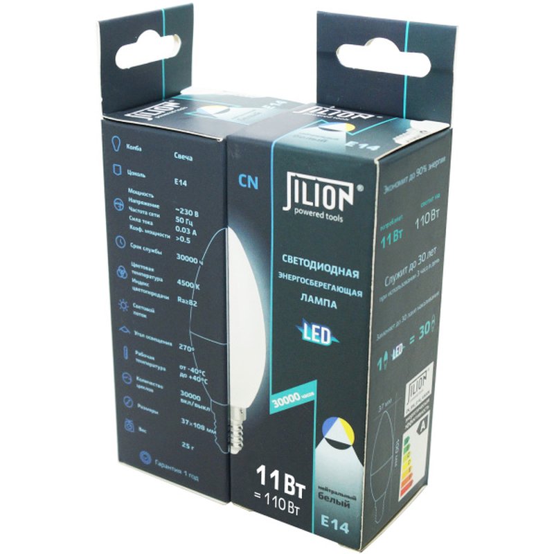 Лампа светодиодная CN_11W_E14_4500K Свеча 11Вт E14 4500K Jilion 9505055