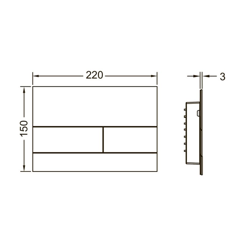 Клавиша смыва, TECE TECEsquare II для унитаза шгв 220*3*150 цвет-PVD Brushed Black Chrome ( с покрытием против отпечатков пальцев ) 9240846
