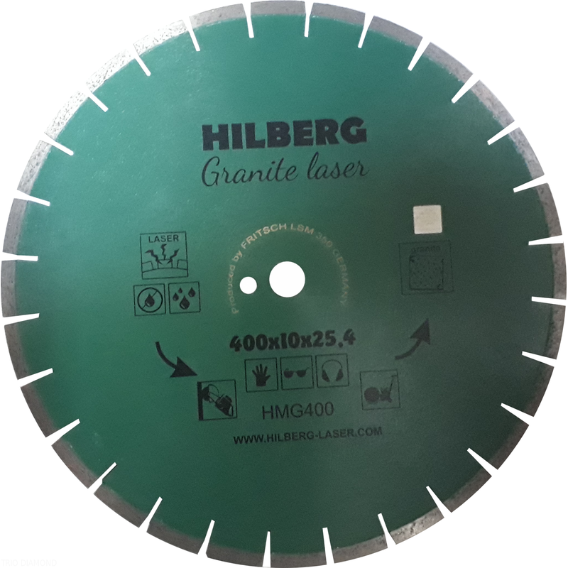 Диск алмазный отрезной 400*25,4*10 Hilberg Гранит Лазер Hilberg HMG400