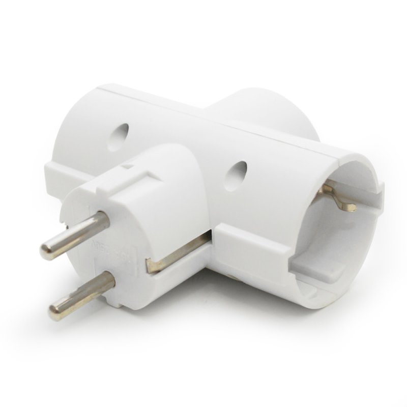 Разветвитель электрический евро (с заземлением), 3 гнезда, стандарт, 16А. белый Jilion 9533884