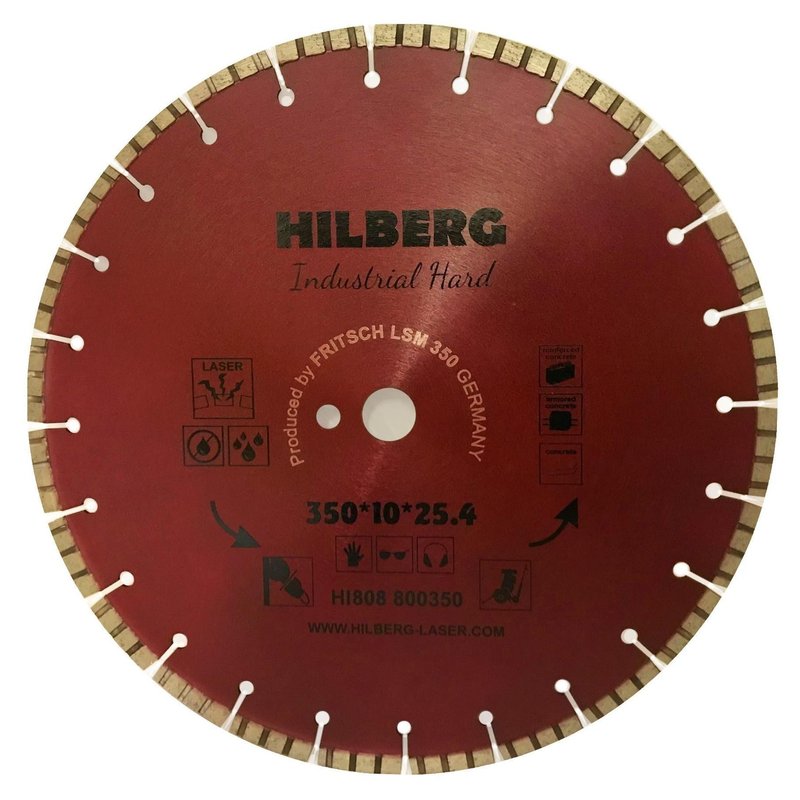 Диск алмазный отрезной 350*25,4*12 Hilberg Industrial Hard Hilberg HI808