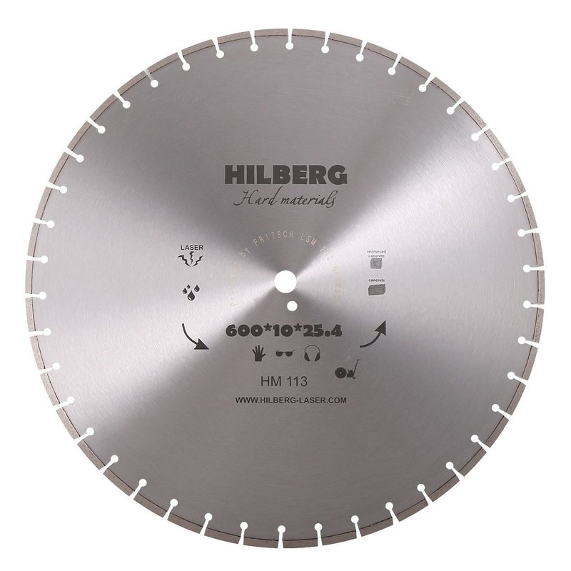 Диск алмазный отрезной 600*25,4*12 Hilberg Hard Materials Лазер Hilberg HM113