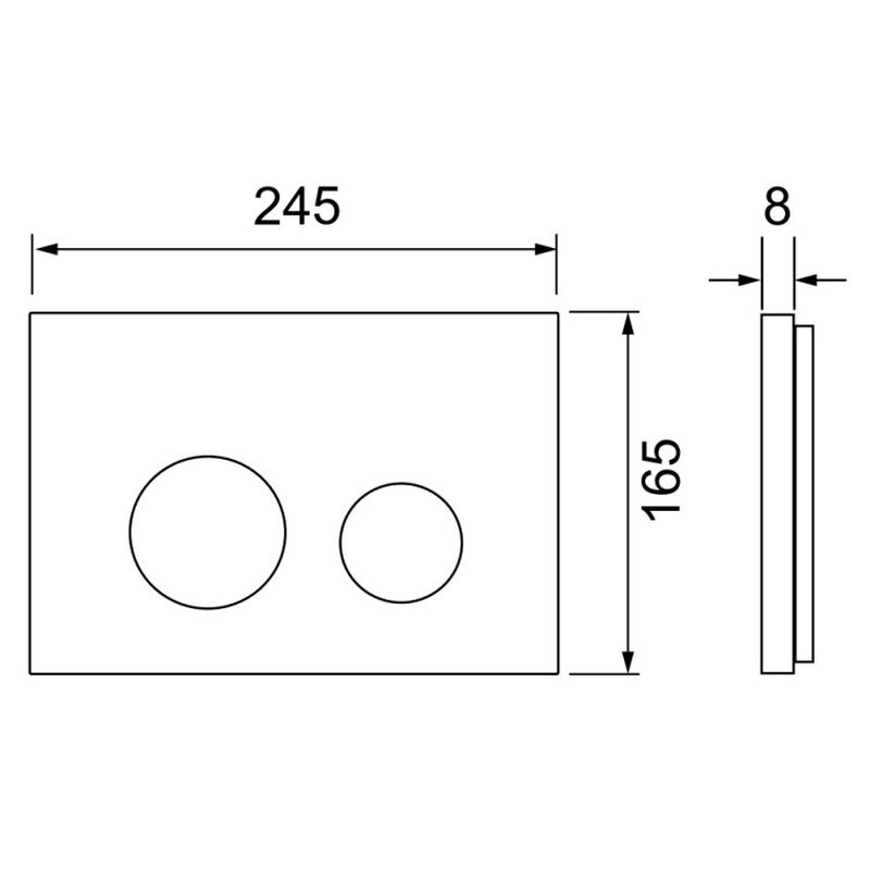 Клавиша смыва, , spring loop, для унитаза, шгв 245*5*165, цвет-черный матовый TECE S240925