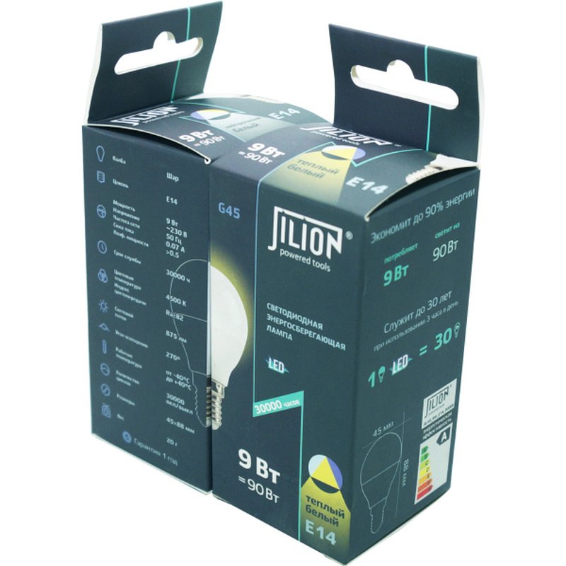 Лампа светодиодная G45_9W_E14_3000K G45 9Вт E14 3000K Jilion 9507079