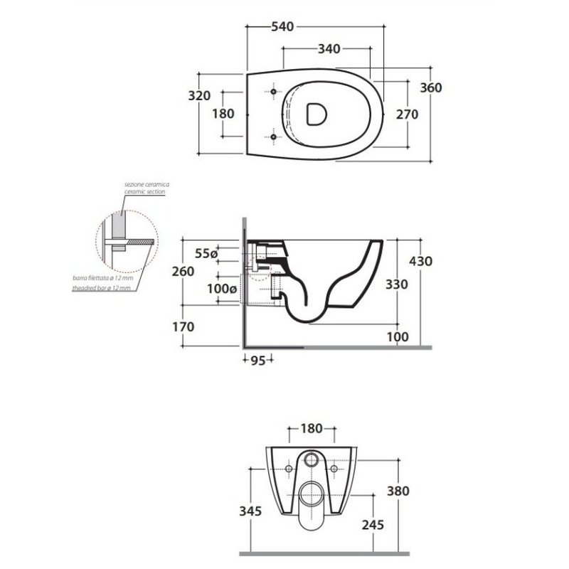 Унитаз, Globo 4ALL подвесной шгв 360*540*330 CERASLIDE BATAFORM цвет-черный матовый MDS03AR
