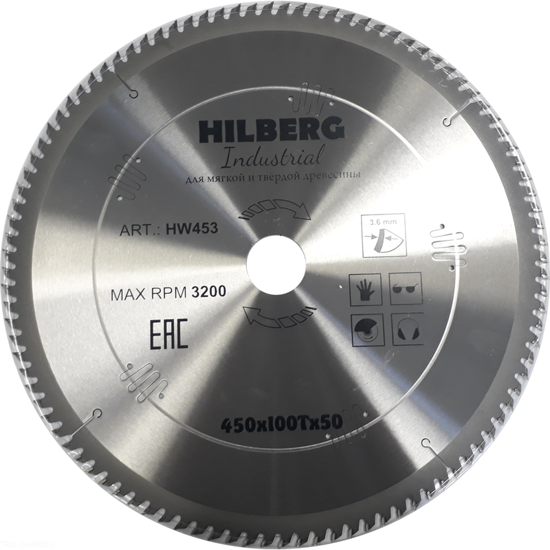 Диск пильный Hilberg Industrial Дерево 450*50*100Т Hilberg HW453